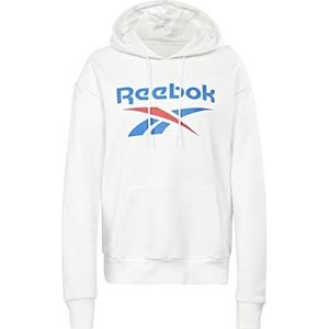 Reebok Fleece met groot logo bovendeel met capuchon, wit, M dames, wit, M, Wit.