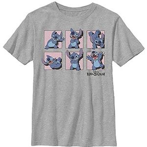 Disney Lilo & Stitch Poses Of Stitch Panels Jongens T-shirt Athletic Grey Meliert XS, atletisch grijs gemêleerd