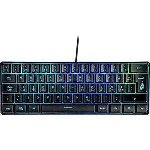 SureFire Kingpin X1 60% Scandinavisch gamingtoetsenbord, klein en mobiel gaming-multimedia-toetsenbord, RGB-toetsenbord met verlichting, 25 anti-ghosting-toetsen, Scandinavische QWERTY-lay-out