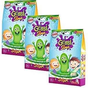 Simba 105953595 Glibbi Slime badspeelgoed verandert water in groen slijm, 3 x 150 g, duurzame verpakking, Glibber, badplezier, vanaf 3 jaar [exclusief op Amazon]