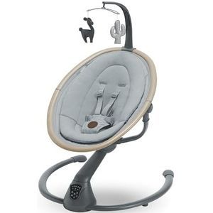 Maxi-Cosi Cassia Elektrische babyschommel, 0-6 maanden, max. 9 kg, babywip, 12 melodieën, 360° rotatie, bewegingsdetectie, 5 schommelsnelheden, 2 kantelposities, Beyond Grey (grijs)