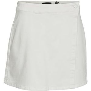 VERO MODA Vmwild Millie Shorts voor dames, sneeuwwit / detail: nue026 glanzend zilver + glanzend wit