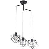 EGLO Straiton Hanglamp, 3 lichtpunten, vintage, industrieel, modern, stalen hanglamp in zwart, eettafellamp, woonkamerlamp met E27-fitting, diameter: 65 cm