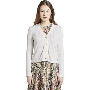 Tom Tailor Denim Korte cardigan voor dames, 10348 - Gardenia Wit