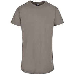 Urban Classics gevormd lang T-shirt voor heren, korte mouwen, ronde zoom, ronde hals, basic streetwear, minimalistisch, 100% katoen, Asfalt