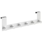 WENKO Celano deurhaak wit - haaklijst met 6 haken, voor deursponning tot 2 cm, staal, 39 x 11 x 5,5 cm, wit