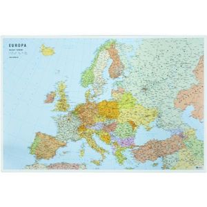 Veloflex 4673000 Bureauonderlegger met Europese kaart, 40 x 60 cm, antislip, wasbaar, met transparante anti-reflecterende folie, bureauonderlegger, schildermat, knutselmat, 1 stuk