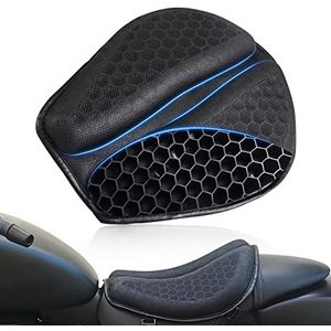 SKYJDM Opvouwbaar gelzitkussen voor motorfiets, grote 3D-honingraatstructuur, schokabsorberend en ademend, voor lange ritten (L)