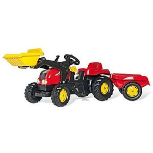 Rolly Toys Rollykid Rood - Traptractor Met Aanhanger en Frontlader