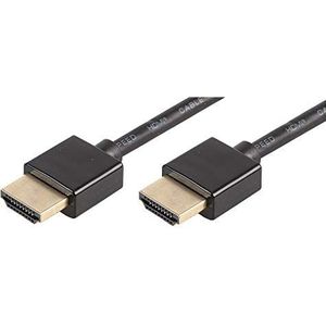 HDMI Slim kabel 4K UHD High Speed met Ethernet 0,5m zwart