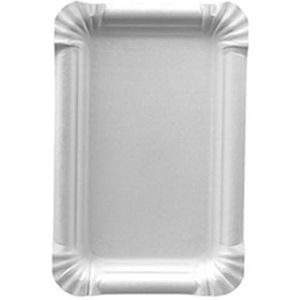 Papstar Set van 125 witte papieren wegwerpborden ""Pure"" vierkant 24 x 33 cm composteerbaar en biologisch afbreekbaar voor feestjes #11100