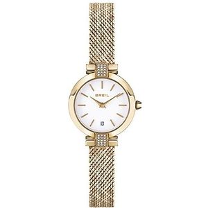 Breil Horloge uit de Soul collectie, kwartsuurwerk, slechts tijd, 2 uur en armband van staal voor dames, goud-wit, Taille Unique, armband
