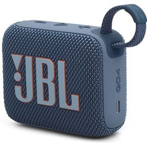 JBL GO 4, ultra-draagbare bluetooth-luidspreker, JBL Pro-geluid, krachtige bas, 7 uur batterijduur, Playtime Boost-functie, waterdicht en stofdicht, IP67, blauw