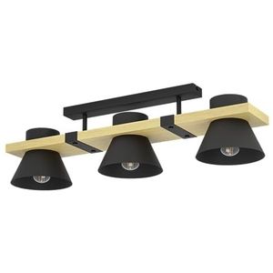 EGLO Maccles Plafondlamp - E27 - 78 cm - Zwart/Bruin - Staal/Hout