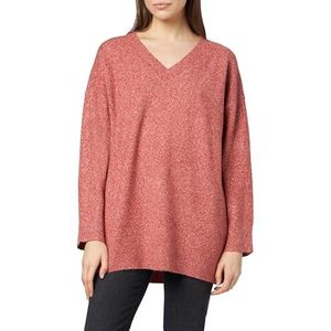 VERO MODA Vmdoffy Ls Ga Boo lange trui met V-hals voor dames, Oker rood / detail: gemêleerd