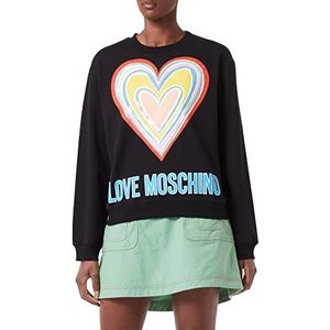 Love Moschino Dames hart sweatshirt kleurrijk, zwart.