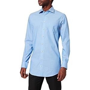 Seidensticker Werkhemd met hemdkraag, klassiek, lange mouwen, voor heren, blauw, 65 medium blauw, 14, blauw - 65 middenblauw