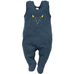 Pinokio - Secret Forest - Baby jongens meisjes unisex rompers 100% katoen overalls zonder mouwen tuinbroek geel marineblauw baby 56 62 68 74 cm, Navy Blauw