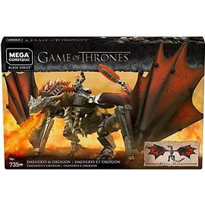 Mega Construx Game of Thrones Daenerys en Drogon, bouwspel, 735 delen, 16 jaar en ouder, GKG97