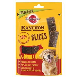 PEDIGREE Ranchos Slices – lamellen met rundvlees voor volwassen honden – 8 zakken à 60 g