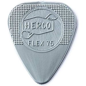 Herco® HE211 Flex 75 nylon plectrums, plat, zilverkleurig, 100 stuks