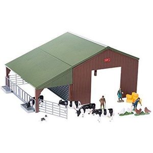 Britains Tomy Verzamelfiguren, boerderijhangar en dierenfiguren voor volwassenen 43139A1, model op schaal 1:32, replica geschikt voor kinderen vanaf 3 jaar, meerkleurig