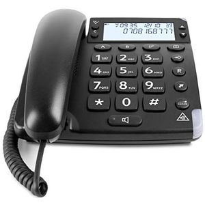 Doro Magna 4000 vaste telefoon versterkt +60dB op handset, met gespreide toetsen, groot scherm (zwart) [Franse versie]