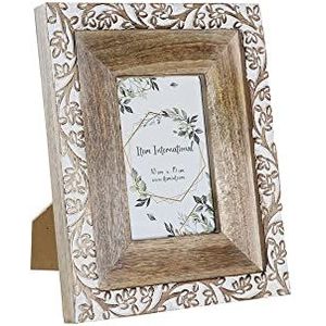 DKD Home Decor Fotolijst van glas met houten handvat, Cottage (21 x 2,5 x 26,5 cm) (referentie: S3024151)