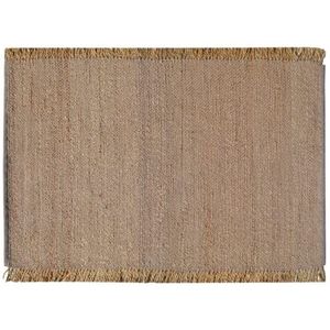 Ottoman - Juttentapijt MYRA 100% natuurlijke jute vezel - hoge sterkte tapijt - handgeweven - tapijt voor woonkamer, eetkamer, slaapkamer, hal - natuur (60 x 90 cm) (MYRA)