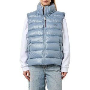 Tommy Hilfiger Crv Lw Down Damesvest glanzend damesjack, Blauw (vuursteen blauw)
