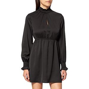 NA-KD Gewatteerde shoulder mini-jurk casual dames, zwart.