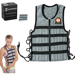 HYPERWEAR Hyper Uniseks vest, verstelbaar, 4,5 kg, verstelbaar gewichtsvest voor fitness, zwart/zilver