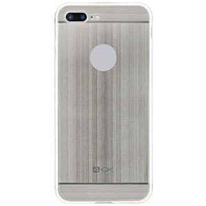 4-OK Metalen beschermhoes voor Apple iPhone 7 Plus, zilverkleurig