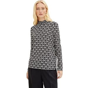 TOM TAILOR Denim Dames shirt met lange mouwen 30915 Black Cream Checkerboard, XL, 30915 - Black Cream Checkerboard