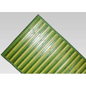 BIANCHERIAWEB Bamboe tapijt kleurverloop groen keukentapijt 50x180 cm antislip 100% bamboe keukenloper van duurzaam materiaal, neemt geen vlekken op