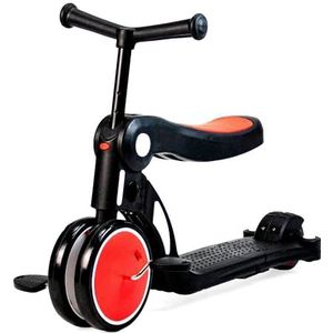 Asalvo Ride N Roll multifunctionele driewieler 6-in-1, scooter, driewieler en riem, opvouwbaar, met verstelbaar stuur, afneembare pedalen, groen