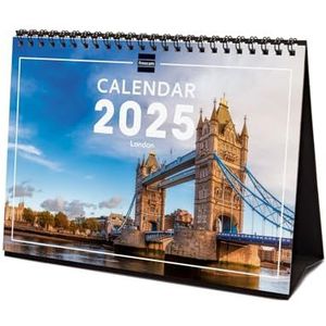 Finocam – Internationale bureaukalender 2025, 1 maand per pagina, januari 2025 – december 2025 (12 maanden) London International