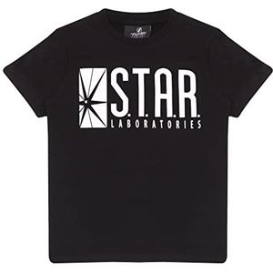 DC Comics The Flash Star Labs Logo Boys T-Shirt | Officieel product | Cadeau-idee voor jongens, zwart.