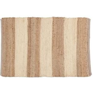Ottoman - Joni Jute tapijt 100% natuurlijke vezel - zeer resistente tapijten - handgeweven - tapijt voor woonkamer, eetkamer, slaapkamer, hal - natuur (60 x 90 cm)