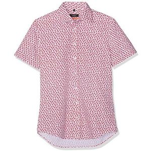 Seidensticker Slim korte mouwen met button-down kraag Soft Bloemenprint hemd business, rood (rood 47), 38 (maat fabrikant: 36) heren, rood (rood 47), 38, rood (rood 47)