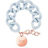ICE - Jewellery – ketting armband – pastelblauw – roze-goud – armband XL in blauwe kleur voor dames met een roségouden medaille (020920), één maat, acetaat roestvrij staal, geen edelsteen, Acetaat