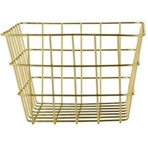 WENKO Viana Gold Glamour badkamermand van goudkleurig metaal, open metalen design, voor het opbergen van cosmetica, borstels, handdoeken enz., 18 x 25 x 12 cm