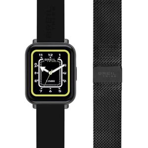 Breil Uniseks SBT-2 horloge monokleur wijzerplaat zwart SMARTWATCH SMARTMODULE en MESH uurwerk/siliconen band + zwart staal EW0675