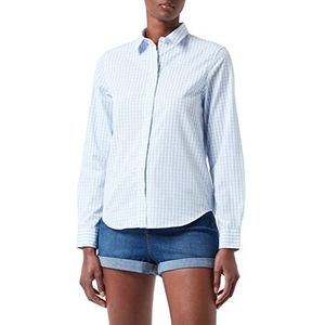 GANT Vichy Damesblouse met lange mouwen, Hamptons Blauw