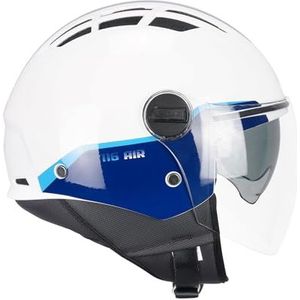 CGM Open Face helm, 116G AIR BICO wit blauw, L (59-60 cm)
