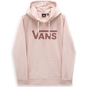 Vans Wm Drop V Logo Hoodie Sweatshirt met capuchon voor dames, Sepia roze.