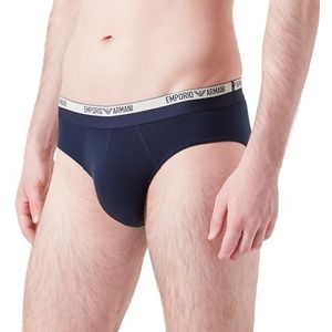EMPORIO ARMANI Pantalon en coton stretch pour homme - Avec logo - Bleu marine - Taille L, Marine, L