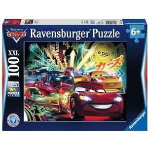 Ravensburger Kinderpuzzel - 10520 Cars Neon - Disney Cars-puzzel voor kinderen vanaf 6 jaar, met 100 delen in XXL-formaat