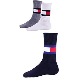 Tommy Hilfiger Tommy Hilfiger Flag Men's Sock (3 stuks) heren Sokken, wit/marineblauw/grijs., 43-46 EU