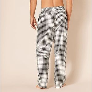 Amazon Essentials Heren Regular Fit Geweven Pyjama Broek Plaid Mini Buffel Zwart Grijs Maat L